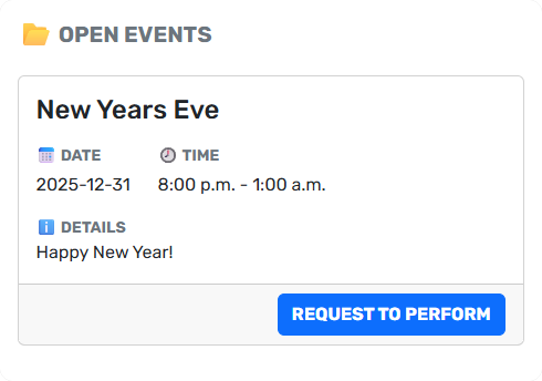 Request to Perform